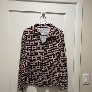 Chic Designer Blouse - Black and Pink